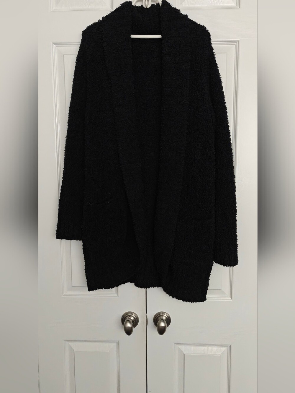 Honeydew Cozy Open-Front Black Women's Sweater Cardigan, Size XL